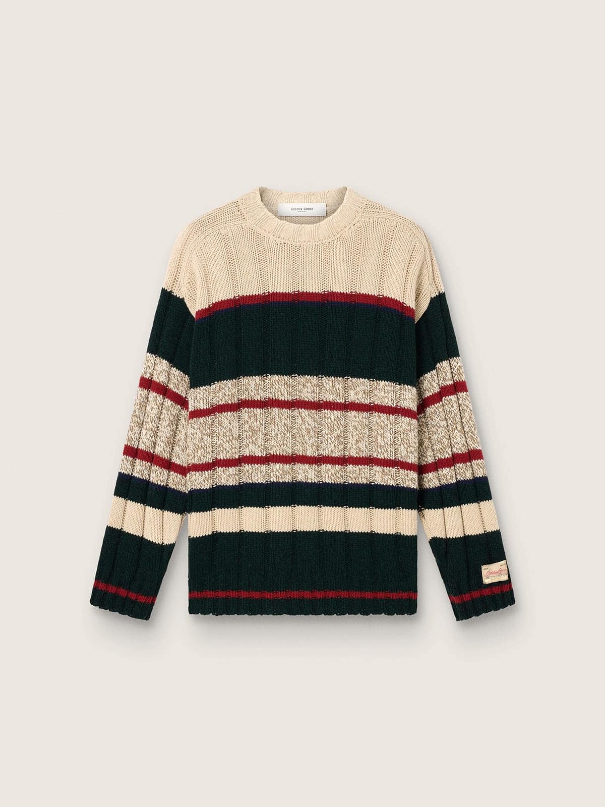 Golden Goose - Men's sweater in striped alpaca blend in 