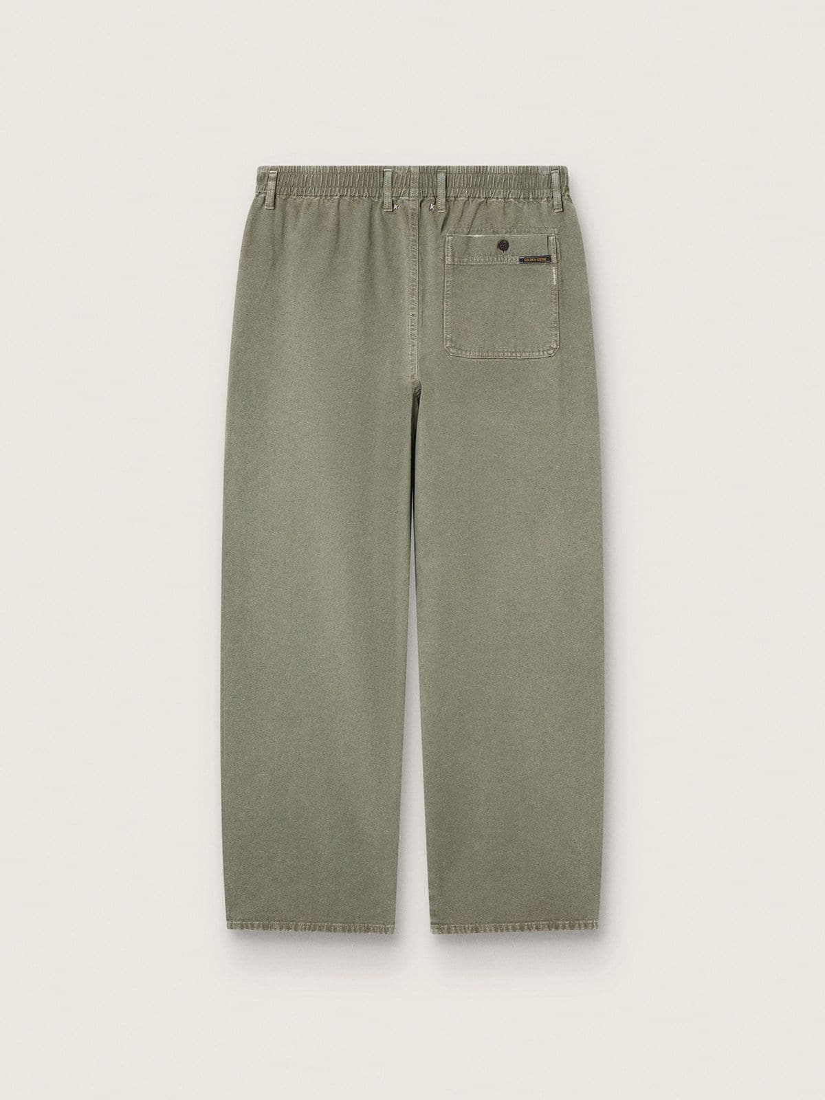 Golden Goose - Pantaloni cargo da uomo in twill di cotone verde fumo in 