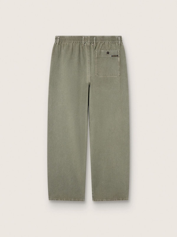 Men's cargo pants in smoky green cotton twill