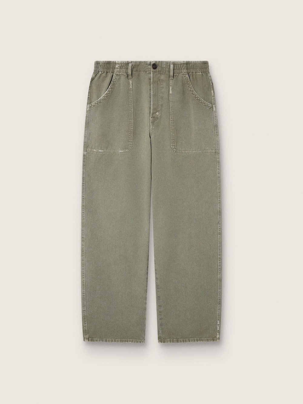 Pantalon cargo homme en sergé de coton vert fumé — Golden Goose