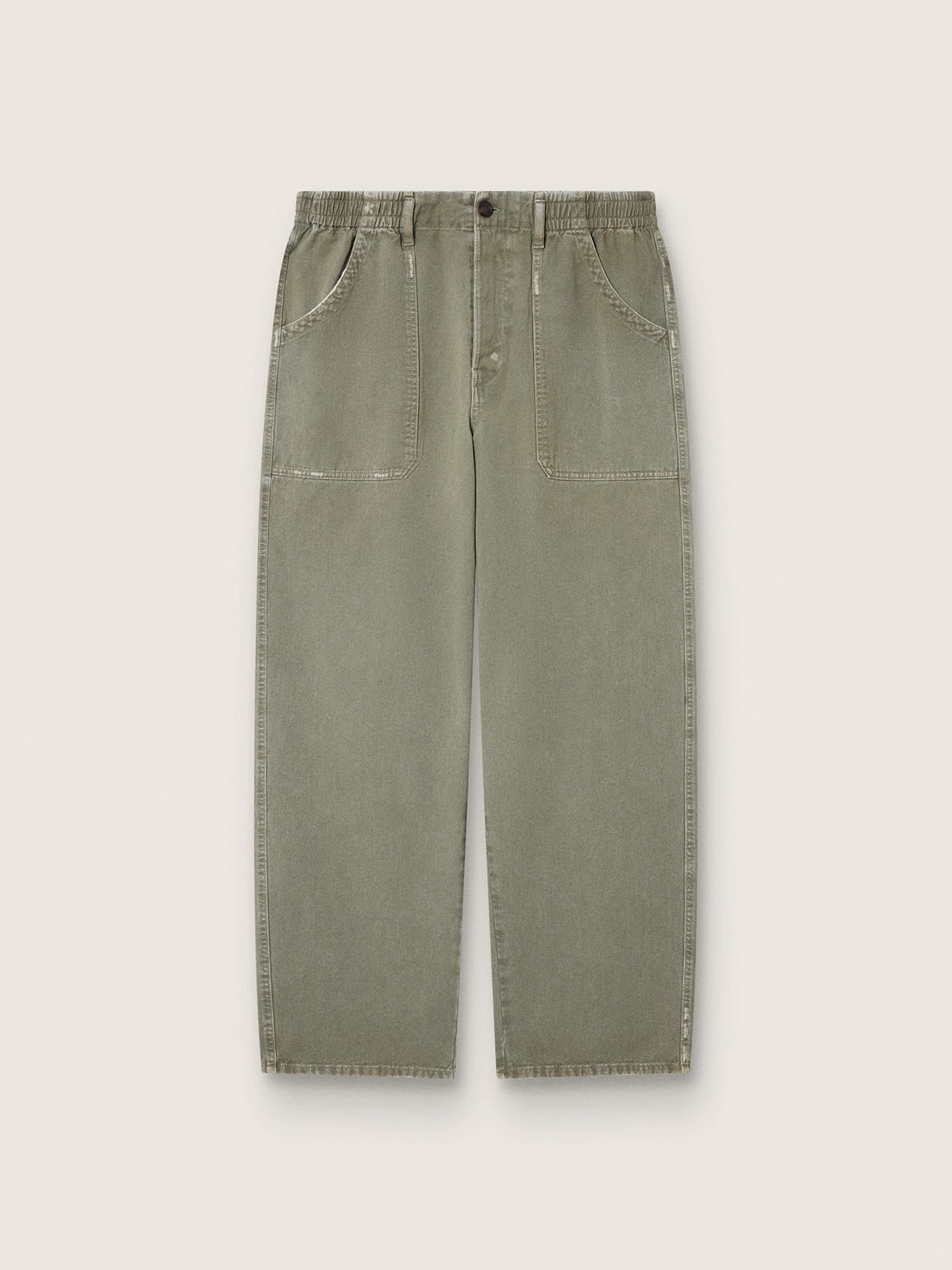 Pantalon cargo homme en sergé de coton vert fumé — Golden Goose