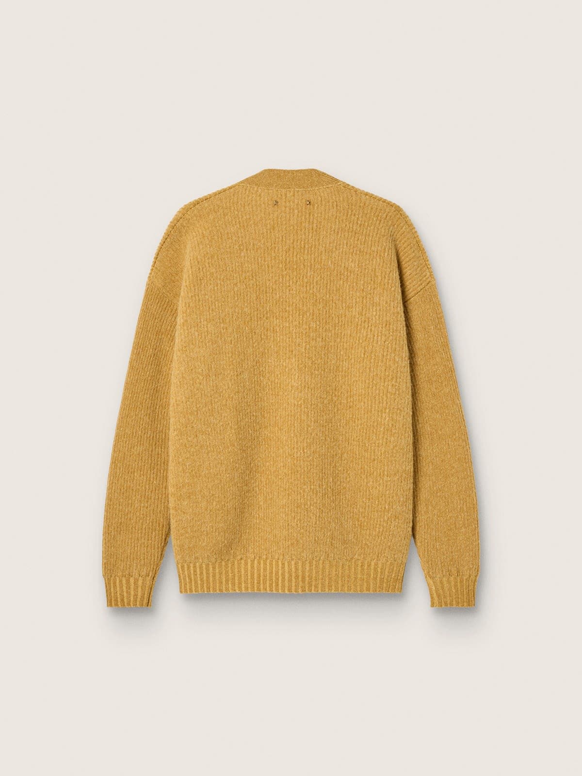 Golden Goose - Senffarbener Herren-Cardigan aus Rippenstrick in 