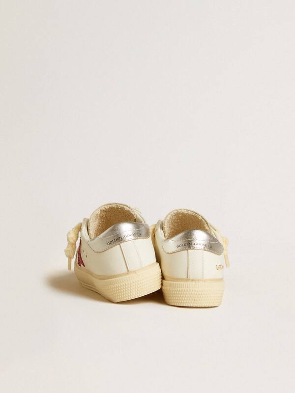 Golden Goose - May Teen with fuchsia glitter star and laminated leather heel tab in 