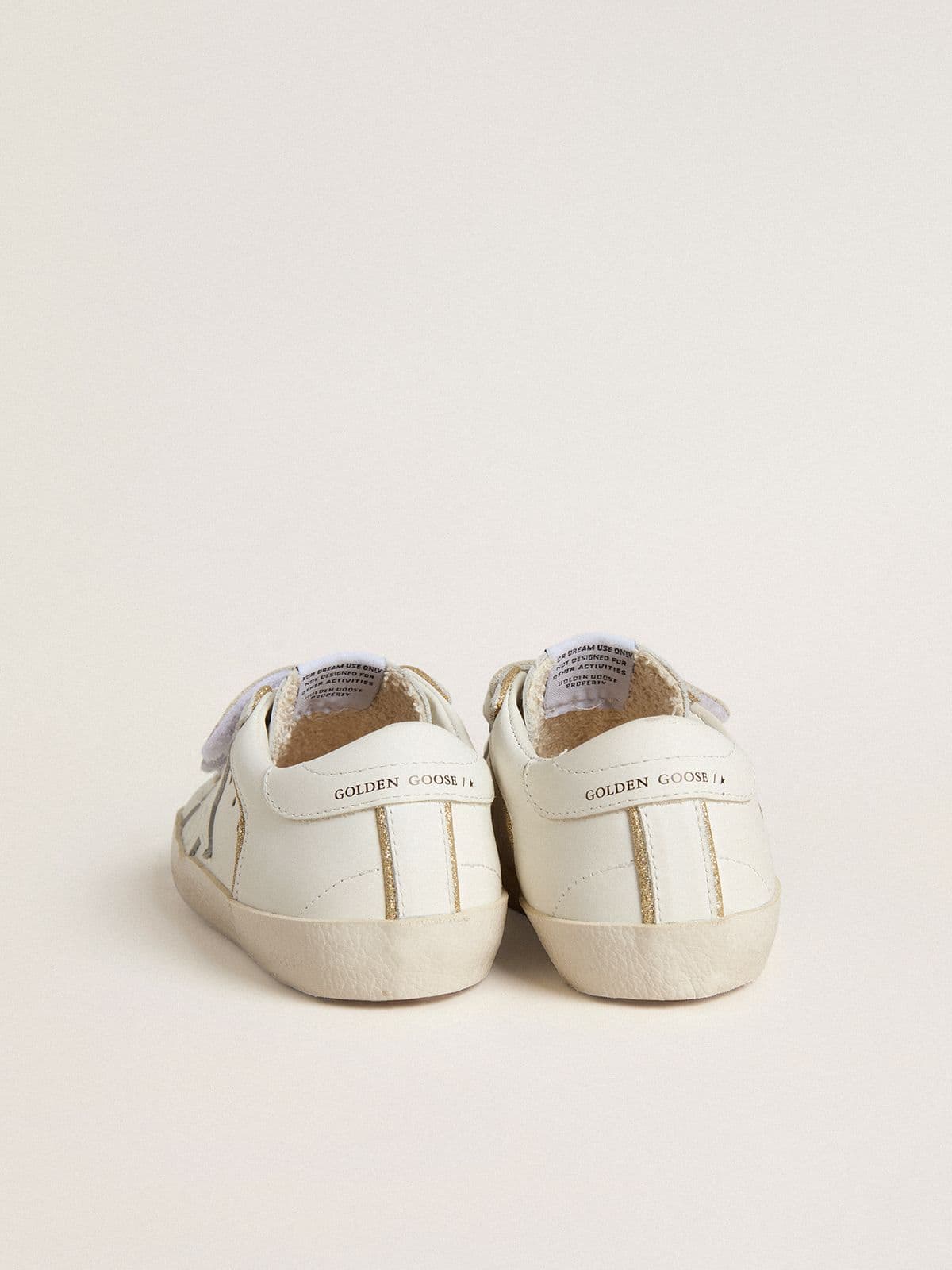 Golden Goose - Teen Old School in white leather with gold details in 
