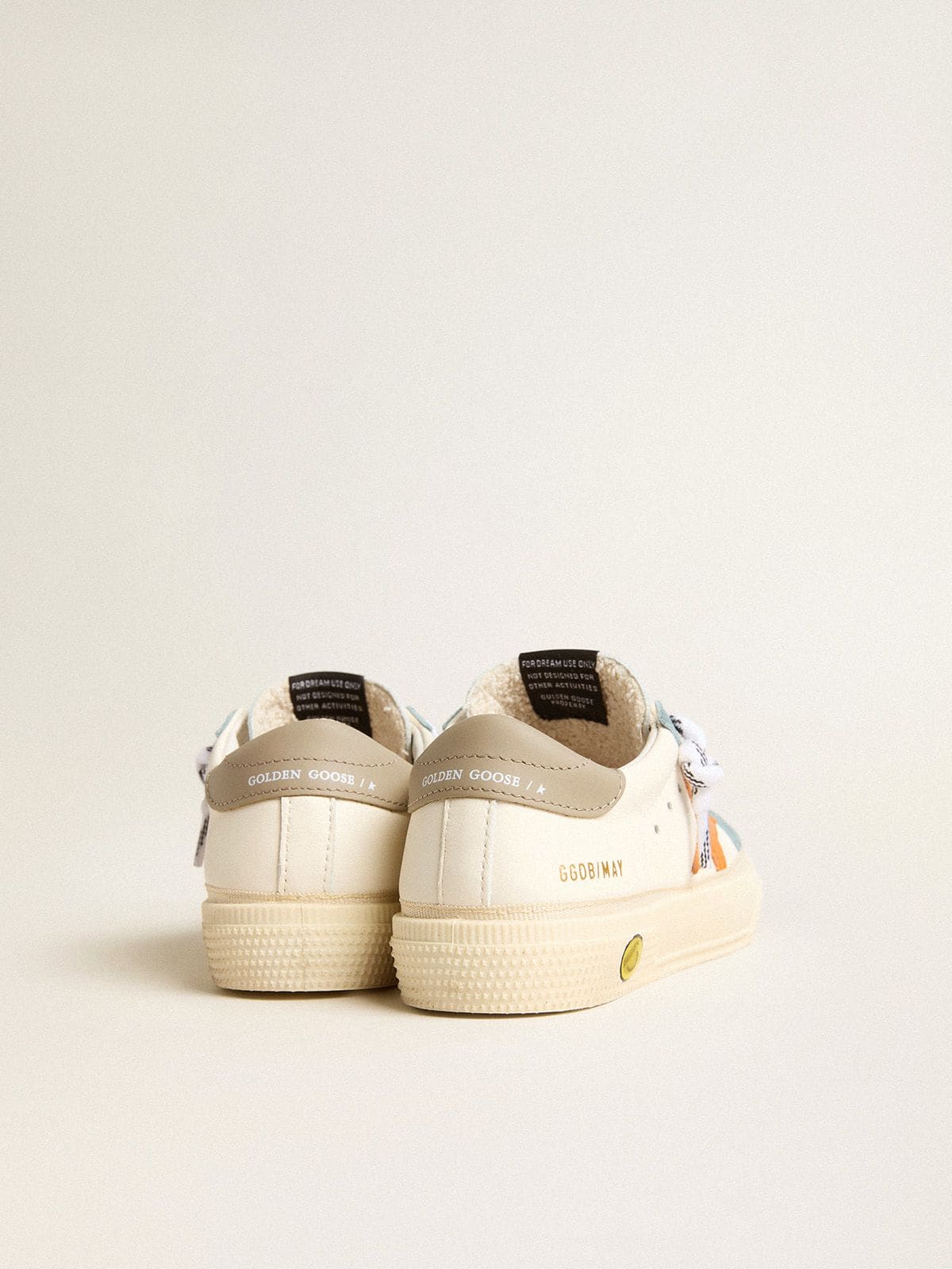Golden Goose - May Teen in nappa with orange leather star and blue suede inserts in 