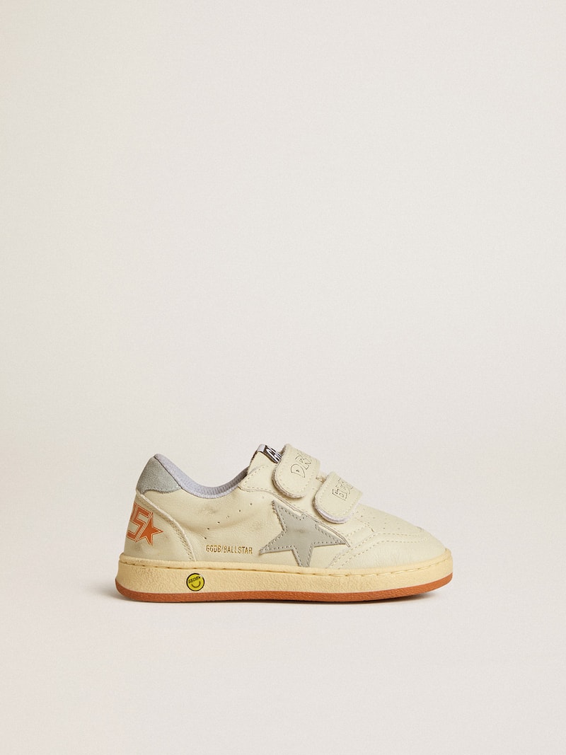 Ball Star Teen in pelle bianca con stella e talloncino azzurro polvere