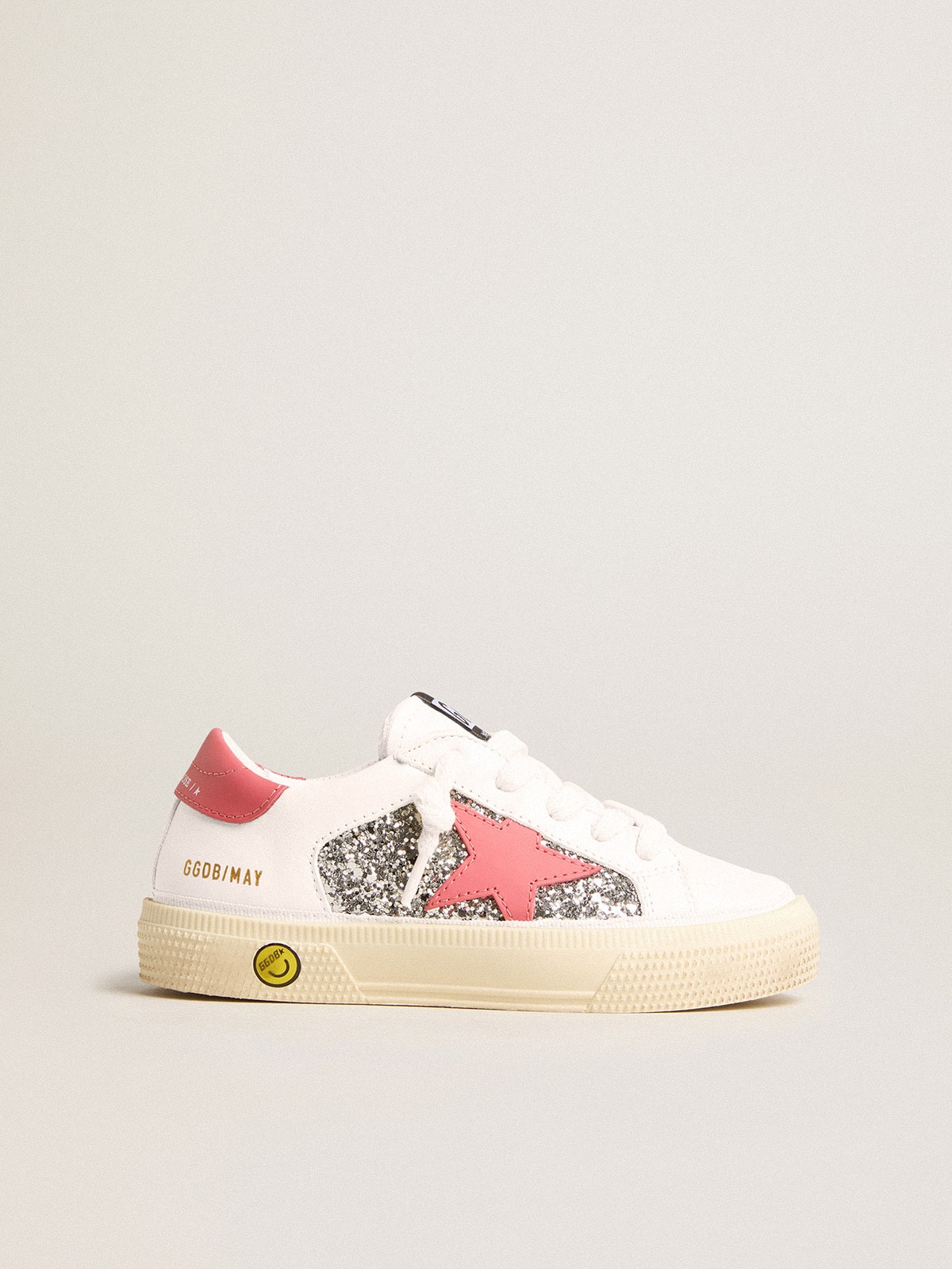 Golden Goose - May Teen con estrella de piel y refuerzo del talón rojos in 