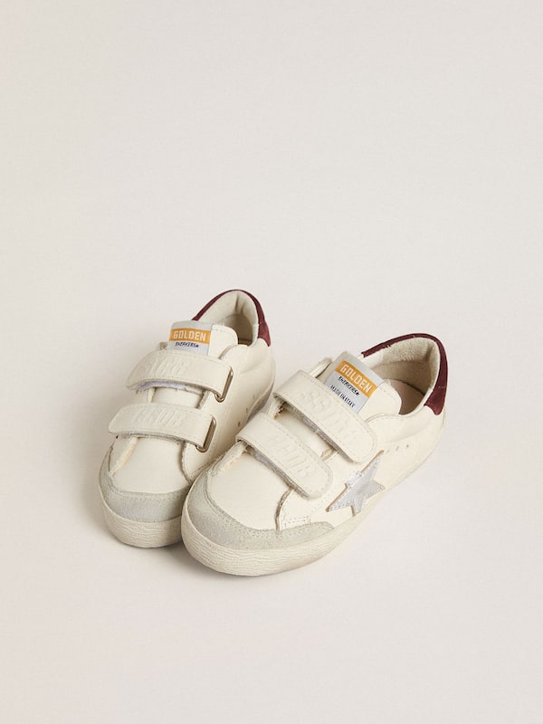 Golden Goose - Teen Old School with silver metallic leather star and purple suede heel tab in 