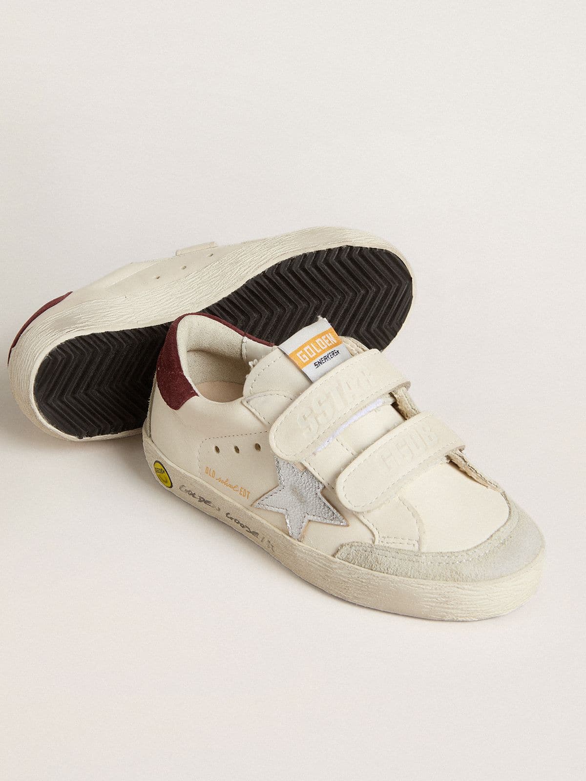 Golden Goose - Teen Old School with silver metallic leather star and purple suede heel tab in 