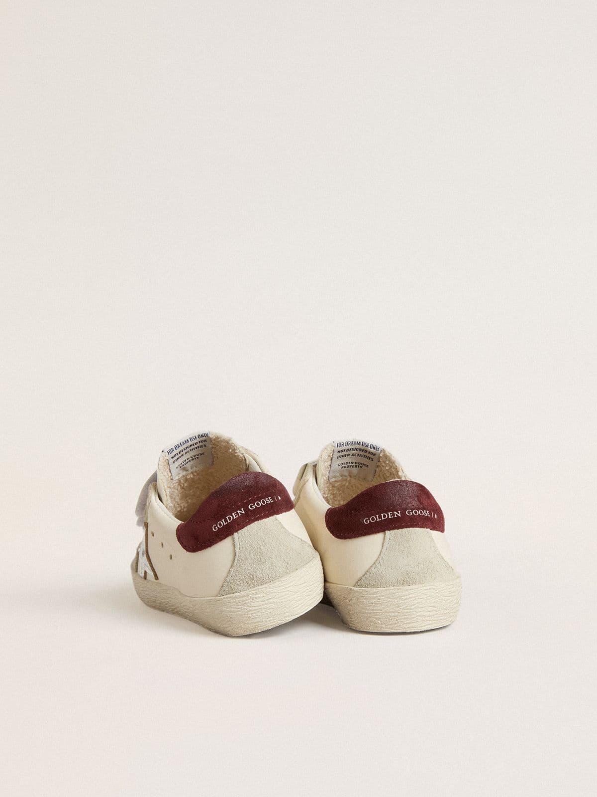 Golden Goose - Teen Old School with silver metallic leather star and purple suede heel tab in 