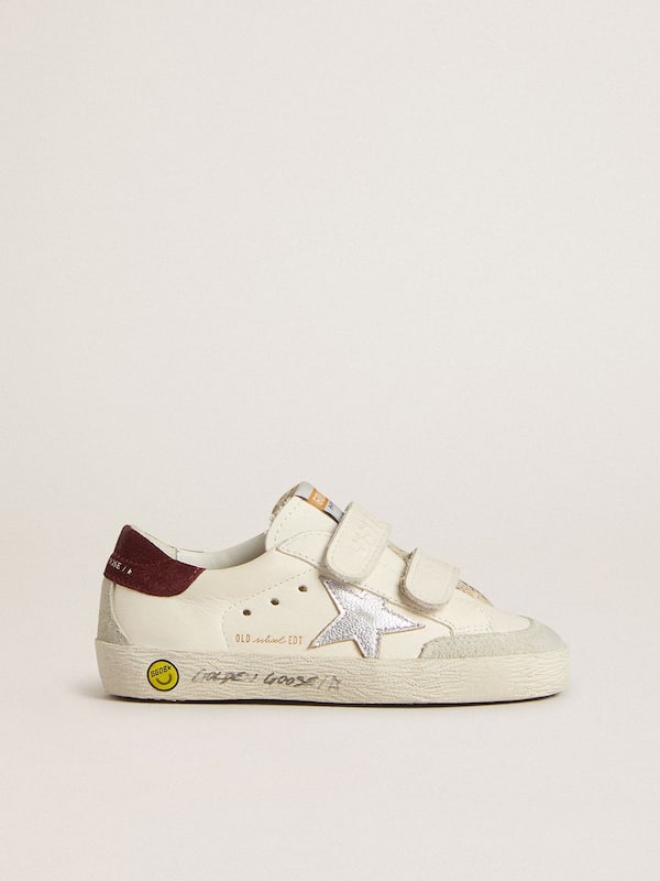 Golden Goose - Teen Old School with silver metallic leather star and purple suede heel tab in 