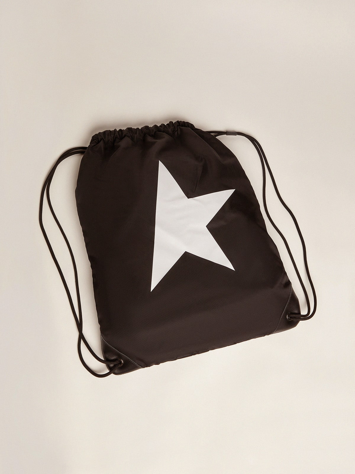 Golden Goose - Star Collection backpack in black nylon with drawstring fastening in 