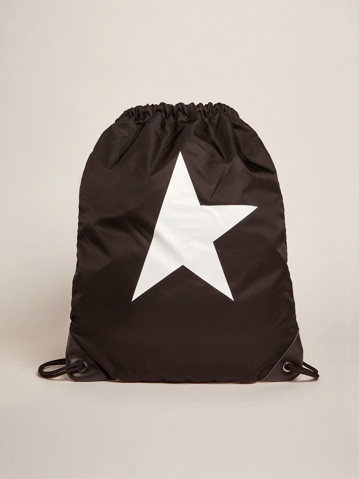 Golden Goose - Star Collection backpack in black nylon with drawstring fastening in 