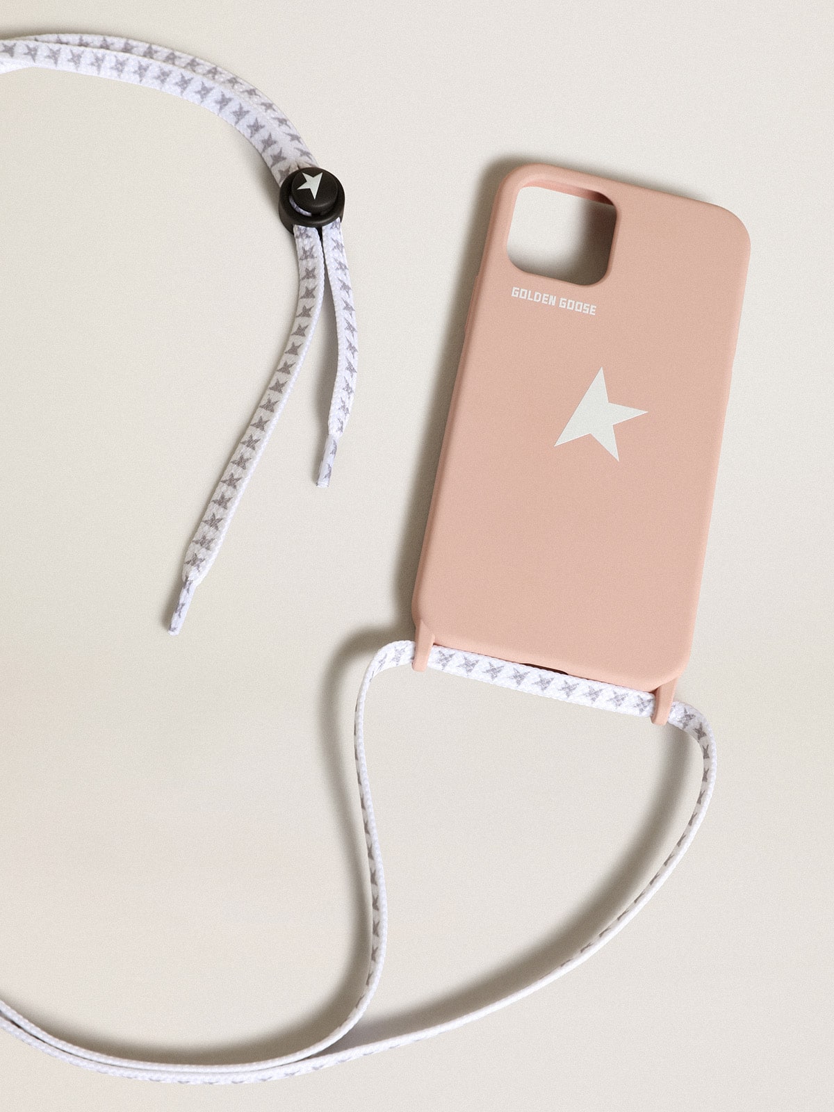 Golden Goose - Funda para iPhone 12 y 12 Pro rosa claro con logo blanco in 