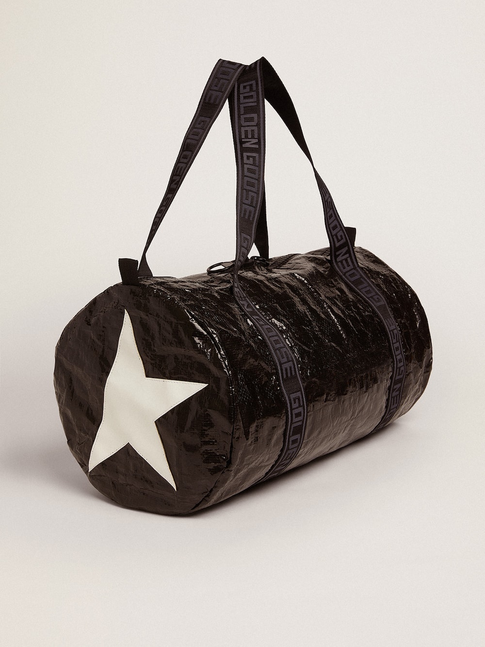 Golden Goose - Duffle Bag Collezione Star di colore nero con stelle bianche laterali in 