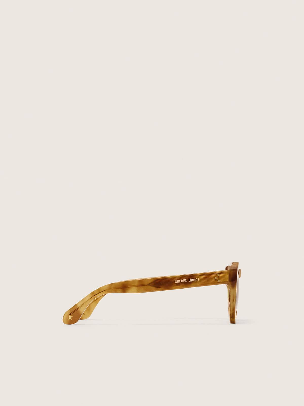 Golden Goose - Panthos-style sunglasses with honey frame and beige lenses in 