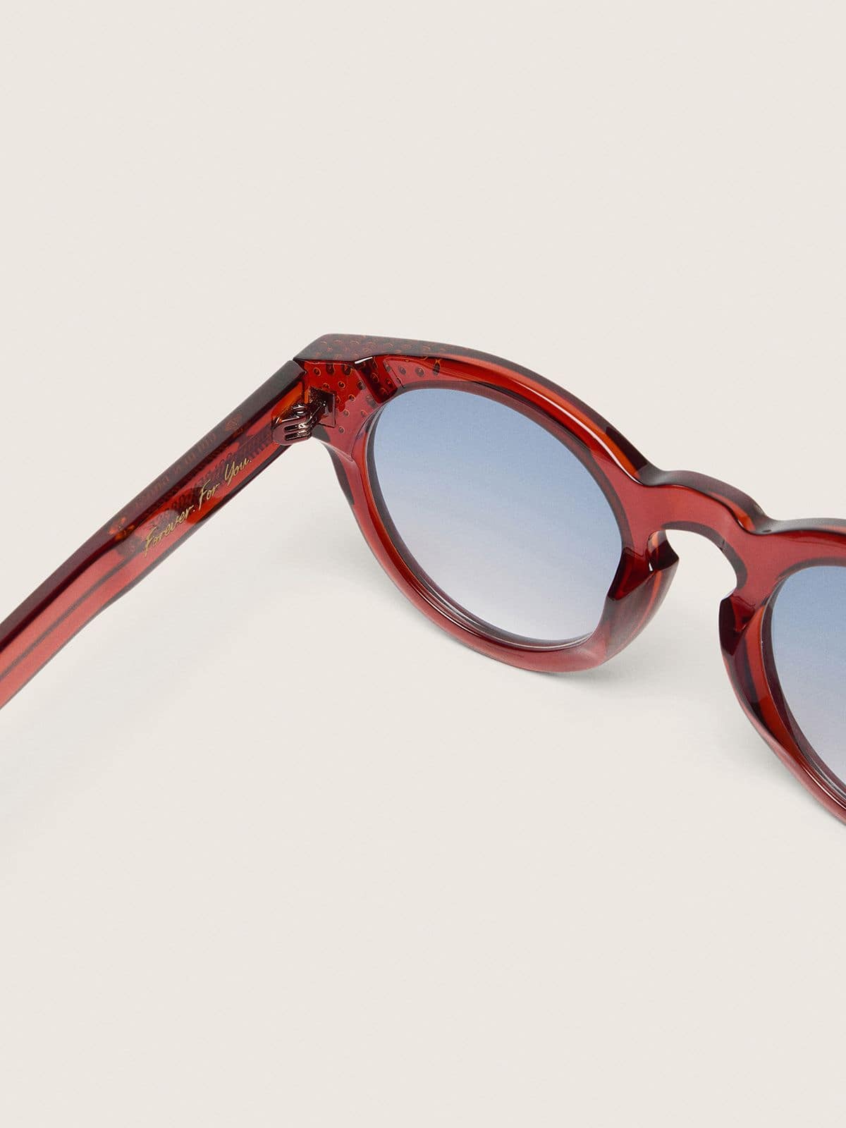 Golden Goose - Cameron Panthos sunglasses with honey frame, precious stones and blue lenses in 