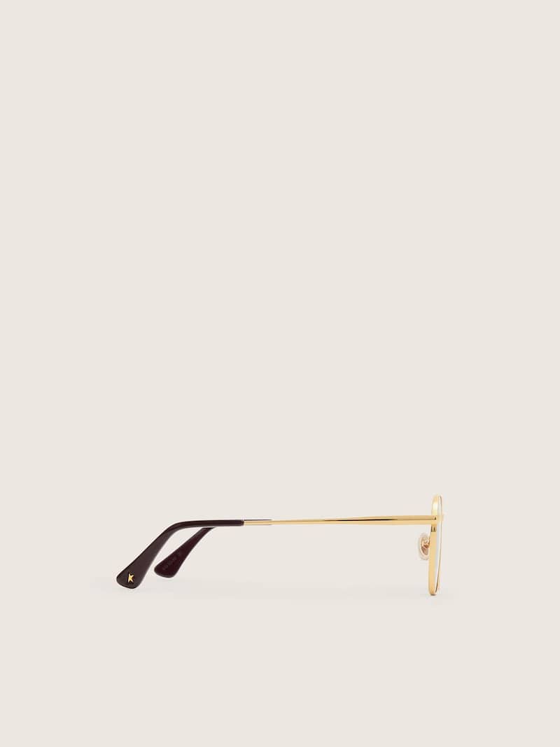 Golden Goose - Gafas de sol modelo aviador con montura dorada y lentes verdes in 