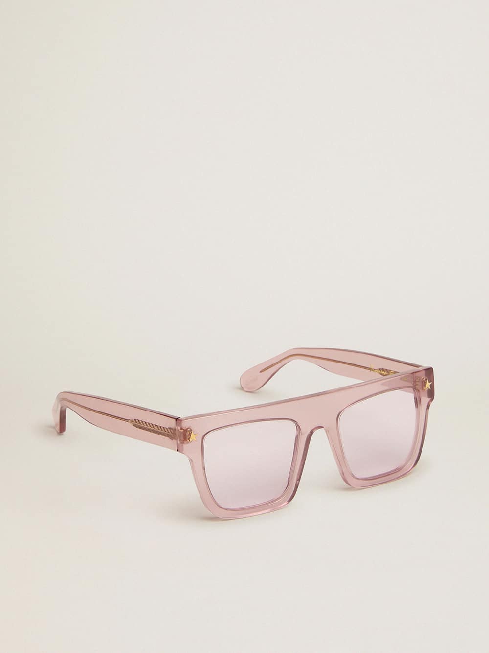 Golden Goose - Sunframe Jamie modelo square con montura rosa transparente y lentes color rosa in 