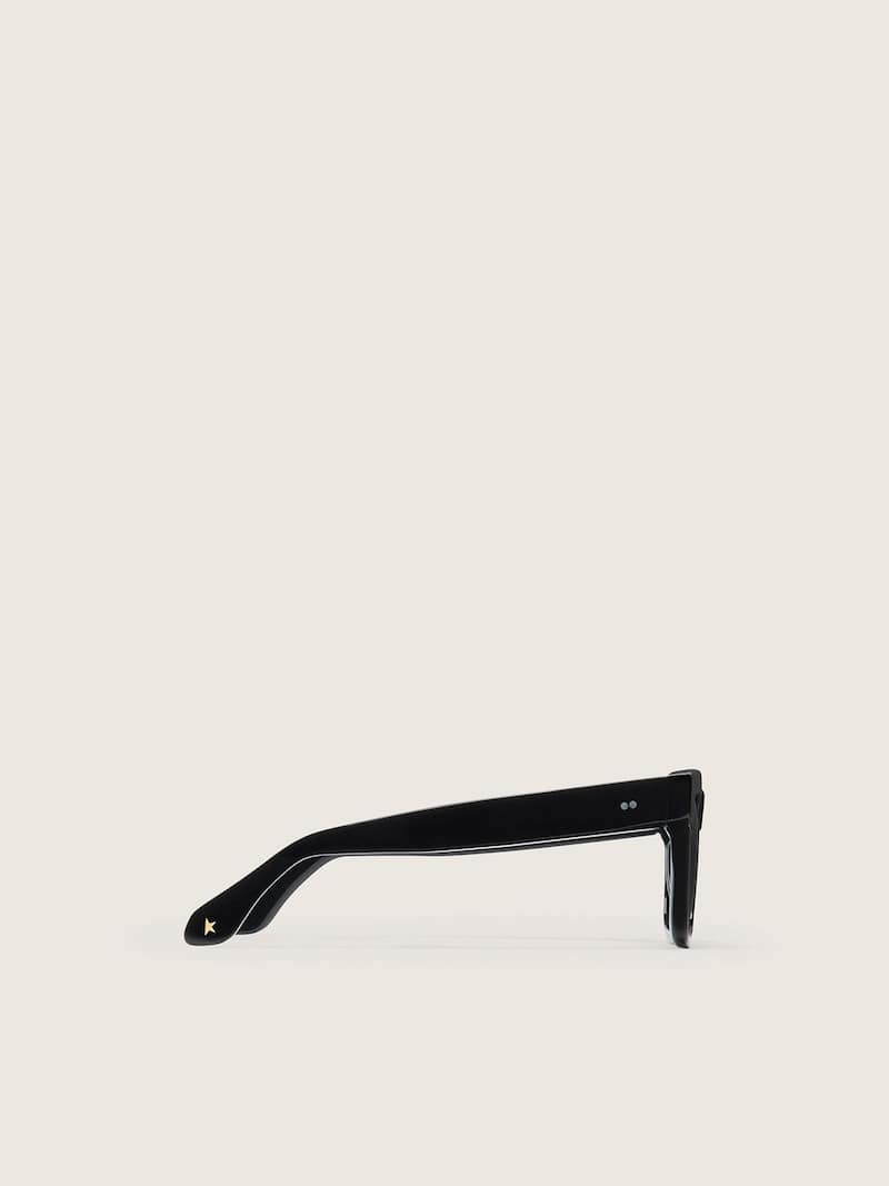 Golden Goose - Square-style Jamie sunglasses with black frame and gold logo in 