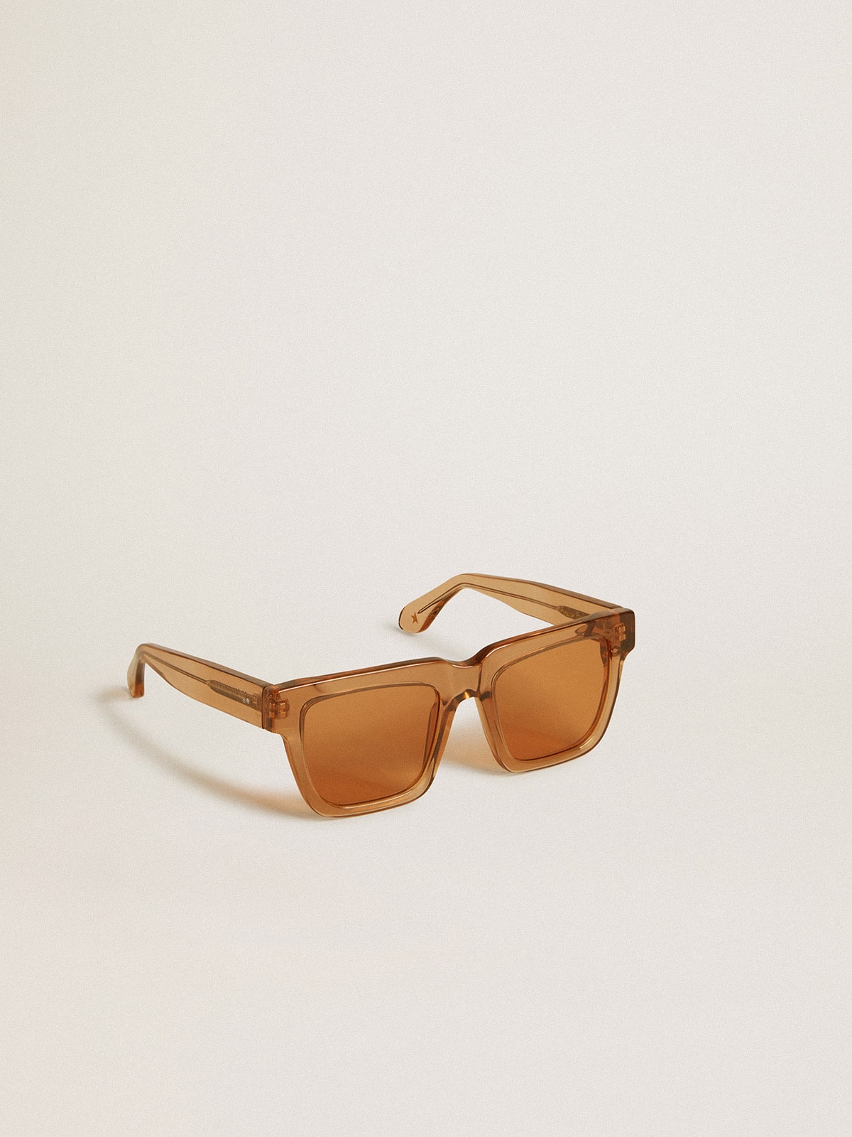 Golden Goose - Jamie style square sunglasses with honey-colored frame and lenses in 