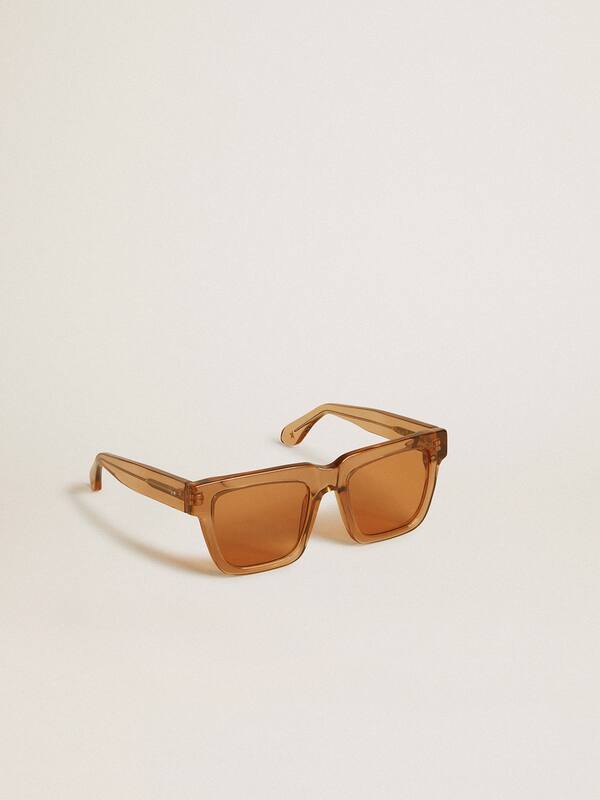 Golden Goose - Jamie style square sunglasses with honey-colored frame and lenses in 