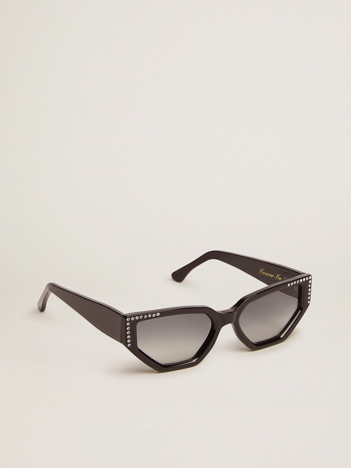 Golden Goose - Sunglasses rectangular model with black frame and crystals in 