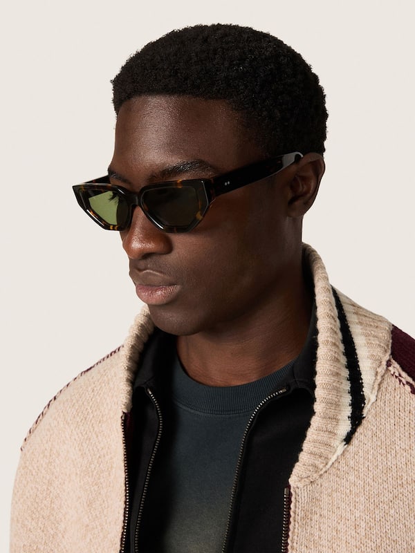 Golden Goose - Rectangular-style sunglasses with Havana brown frame in 