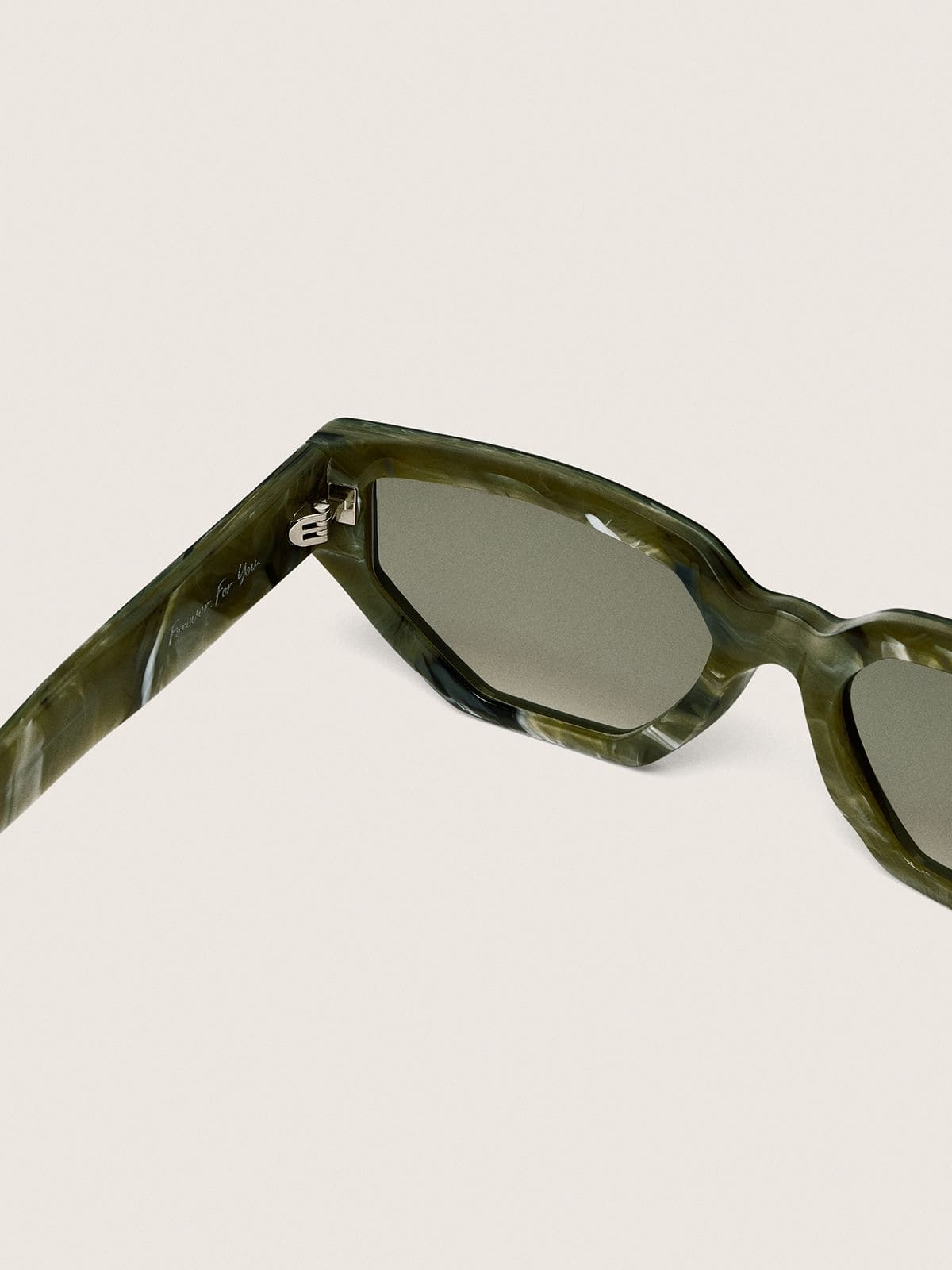 Golden Goose - Jamie rectangular sunglasses with green marble effect frame in 