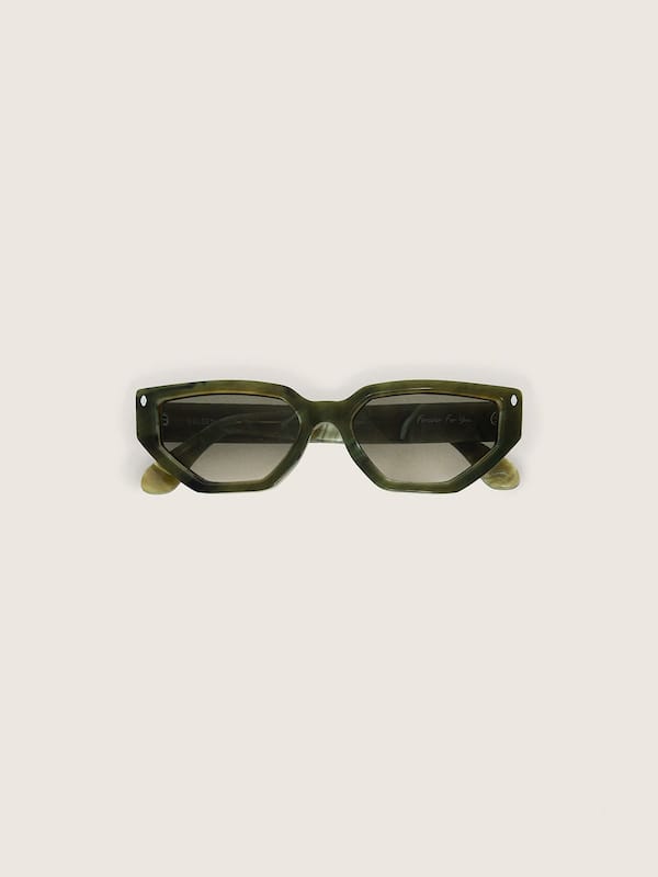 Golden Goose - Jamie rectangular sunglasses with green marble effect frame in 