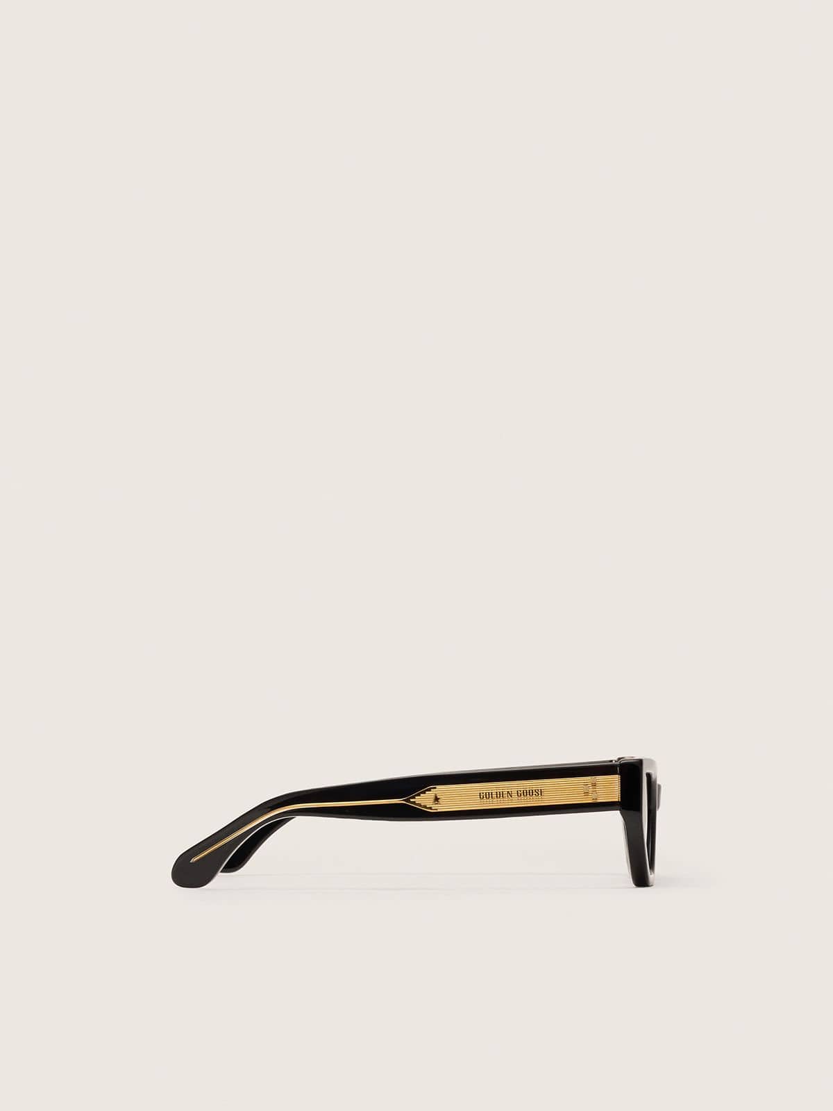 Golden Goose - Jackie rectangular sunglasses with black frame and transparent lenses in 