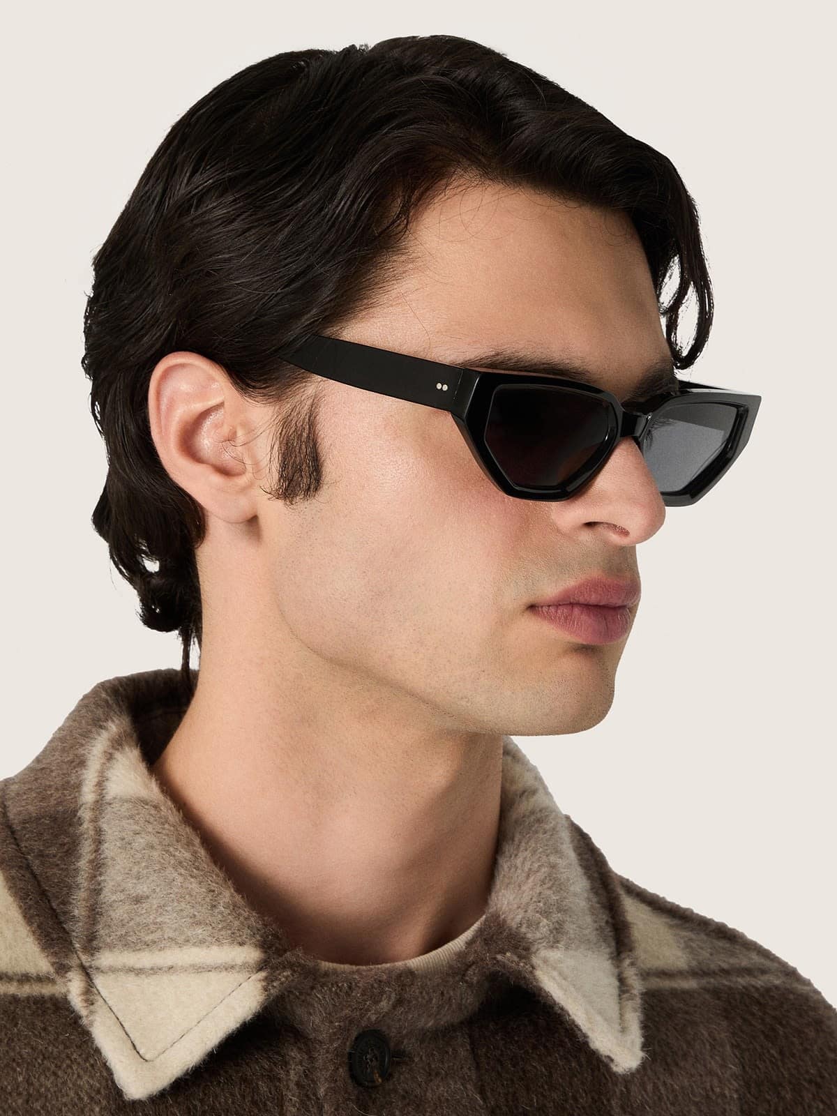 Golden Goose - Jackie rectangular sunglasses with black frame and transparent lenses in 
