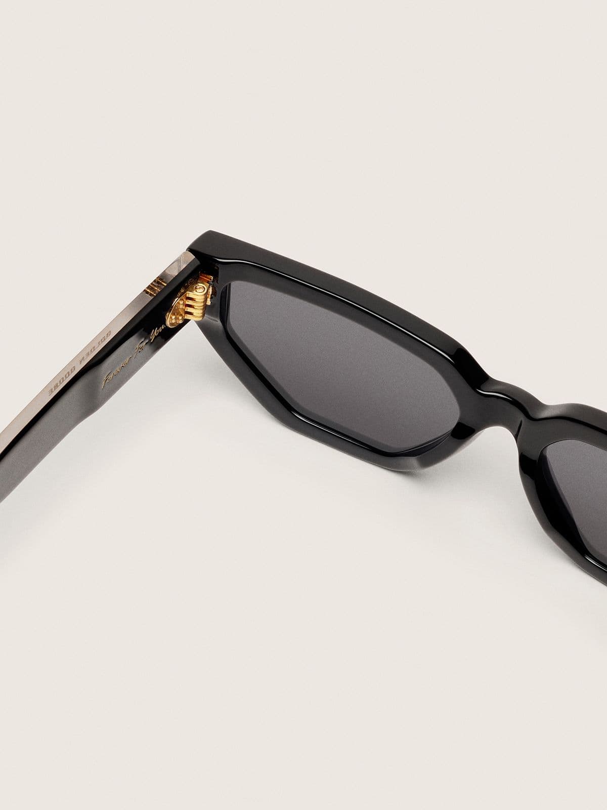 Golden Goose - Jackie rectangular sunglasses with black frame and transparent lenses in 