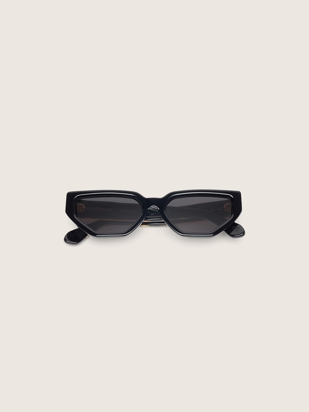 Golden Goose - Jackie rectangular sunglasses with black frame and transparent lenses in 