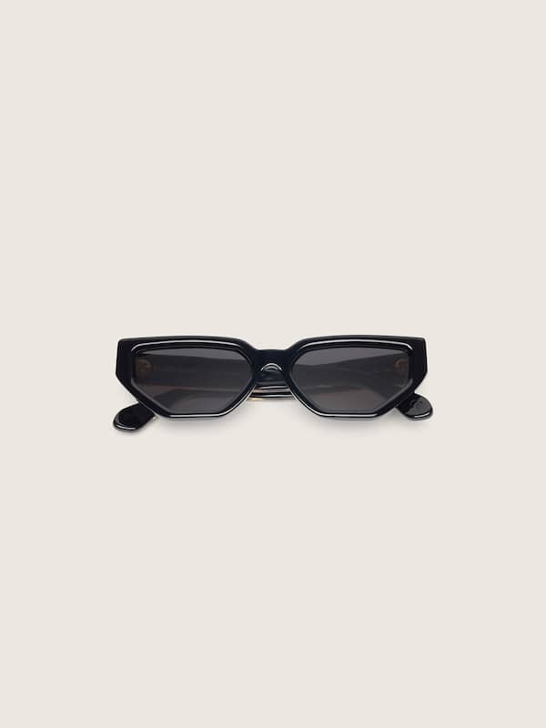 Golden Goose - Jackie rectangular sunglasses with black frame and transparent lenses in 