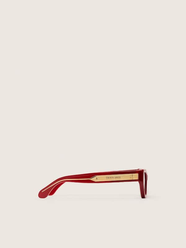Rechteckige Sonnenbrille Jackie mit Gestell und Gl&auml;sern in Rot