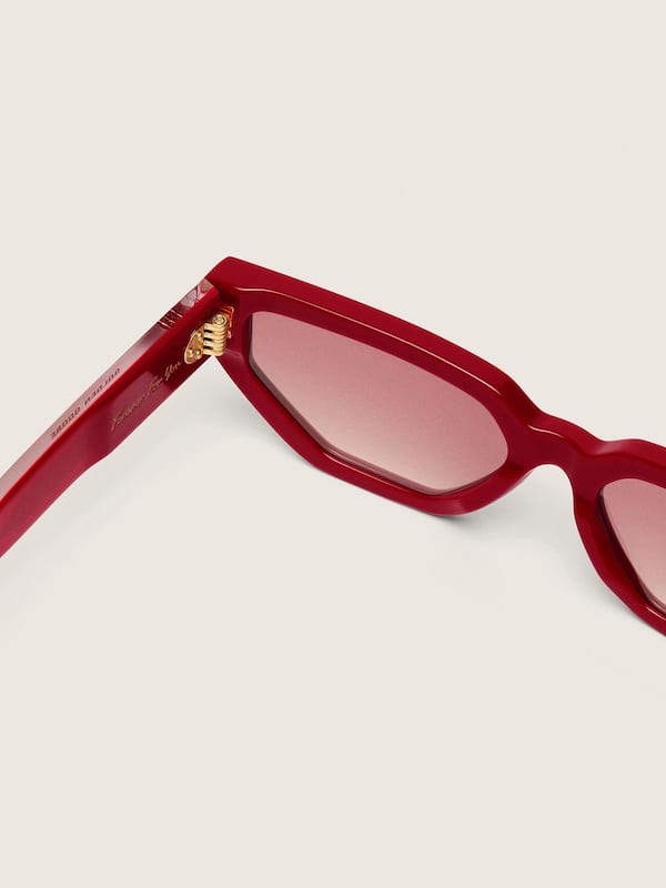 Golden Goose - Jackie rectangular style sunglasses with red frame and lenses in 