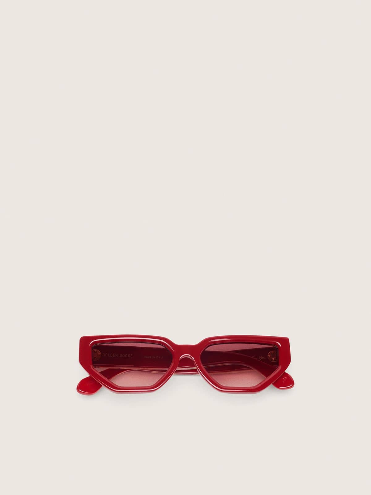 Golden Goose - Gafas de sol modelo rectangular Jackie con montura y lentes rojas in 