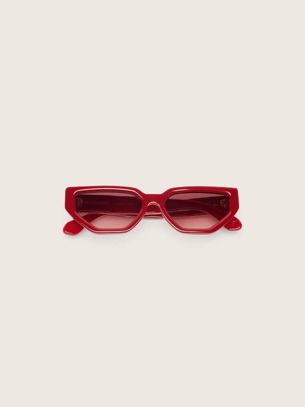 Golden Goose - Jackie rectangular style sunglasses with red frame and lenses in 