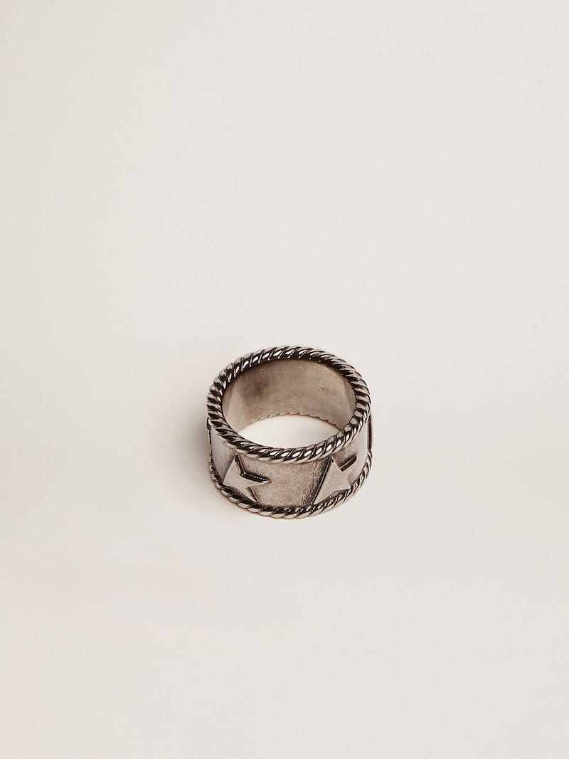 Band ring in antique silver color