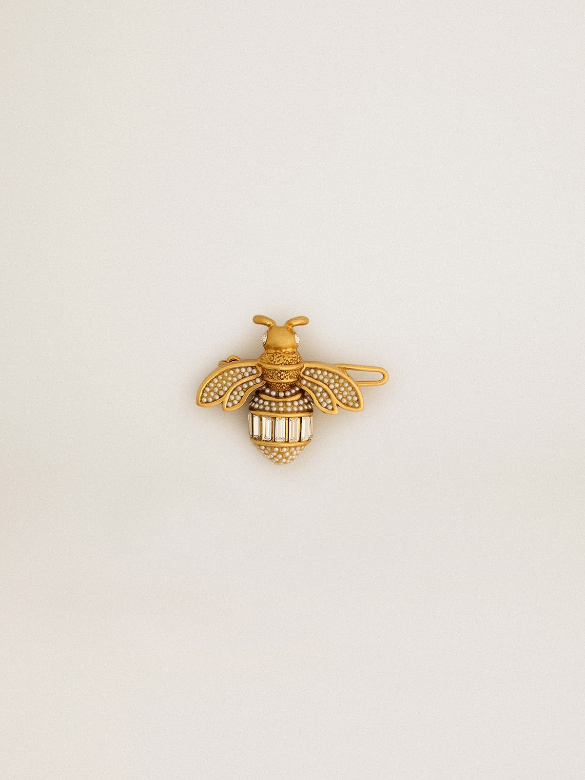 Golden Goose - Pasacordones con forma de abeja color oro antiguo con cristales in 