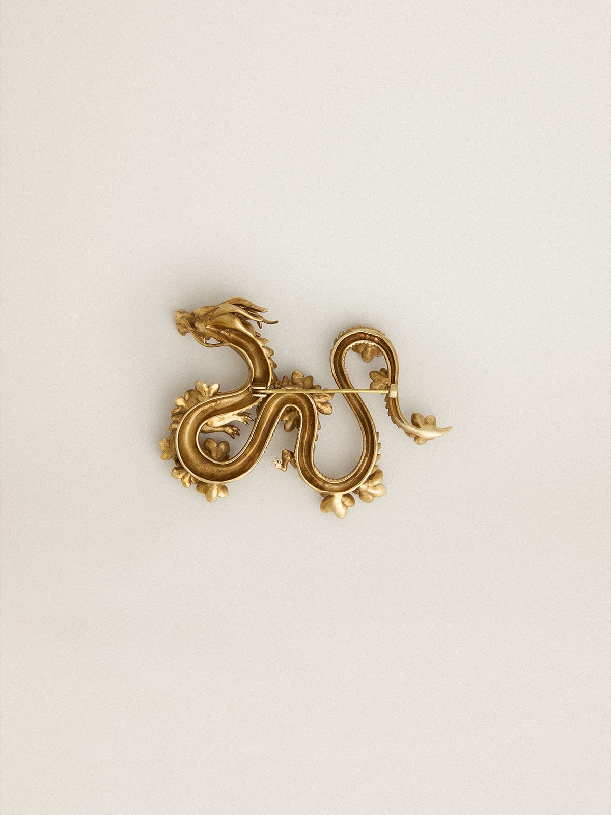 Golden Goose - CNY antique gold dragon-shaped pin in 