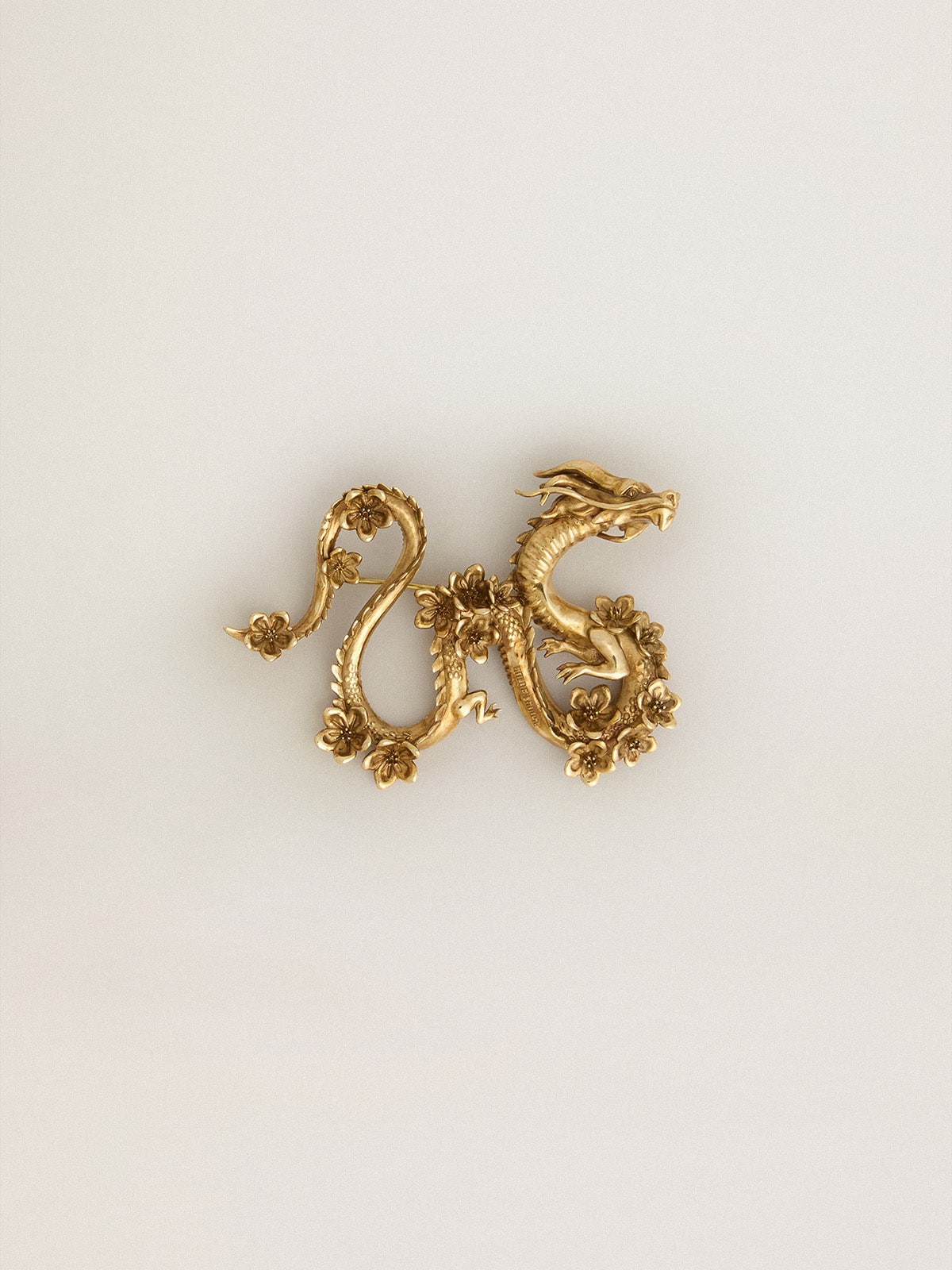 Golden Goose - CNY antique gold dragon-shaped pin in 