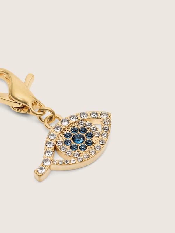 Golden Goose - Eye charm in gold-colored brass with crystals in 