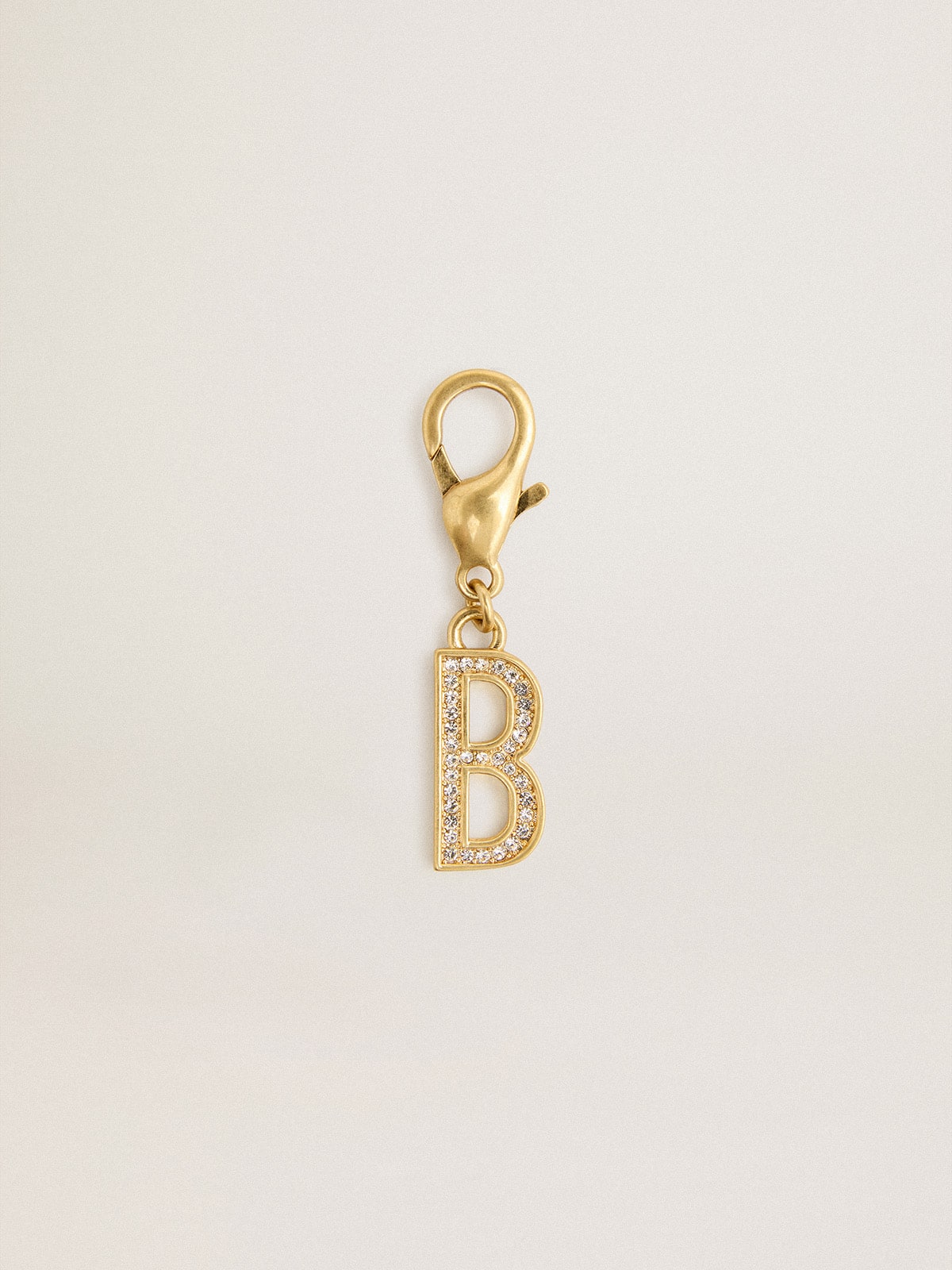 Golden Goose - Charm in ottone a forma di lettera B color oro con cristalli in 