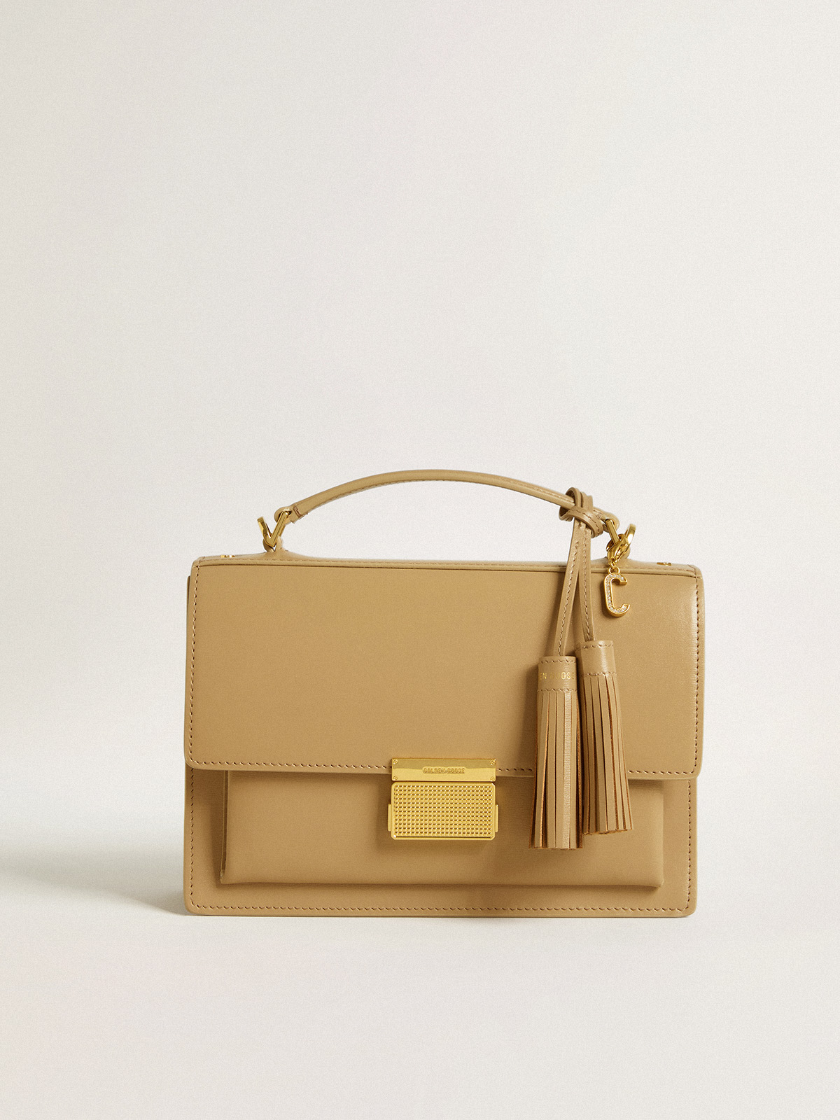 Golden Goose - Charm en laiton doré en forme de C avec cristaux in