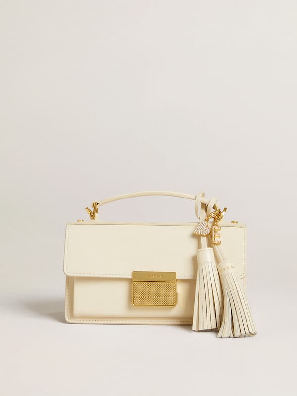 Golden Goose - Letter E charm in gold-colored brass with crystals in 