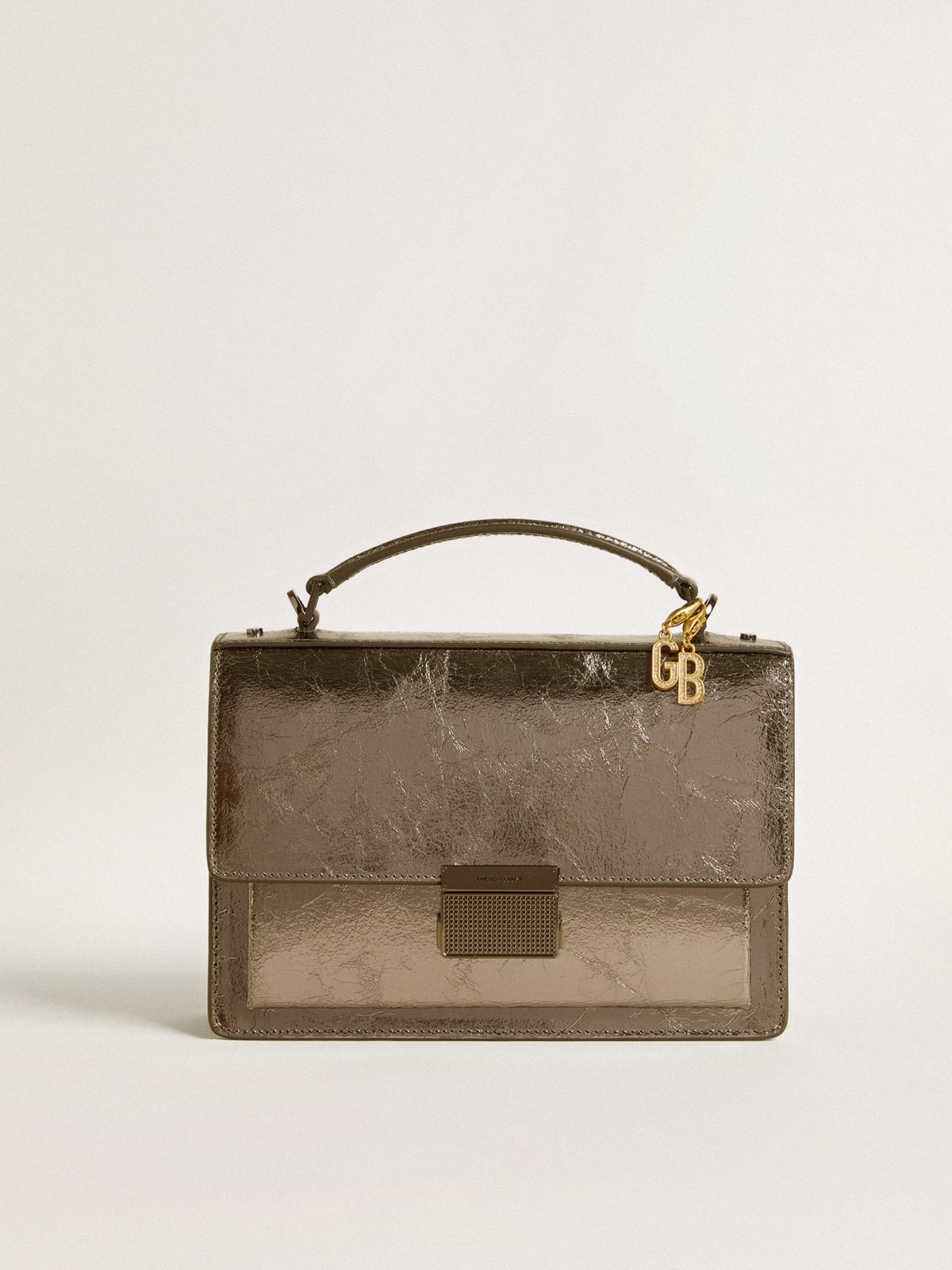 Golden Goose - Letter G charm in gold-colored brass with crystals in 
