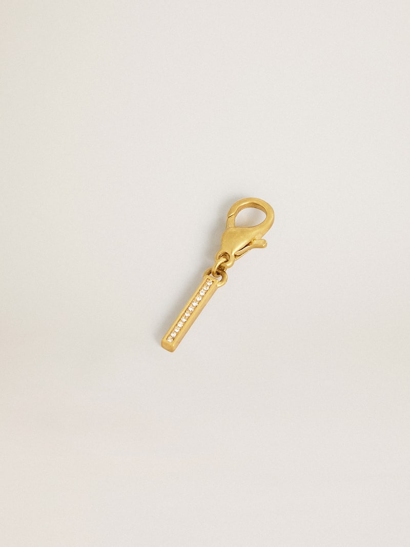 Golden Goose - Charm in ottone a forma di lettera I color oro con cristalli in 