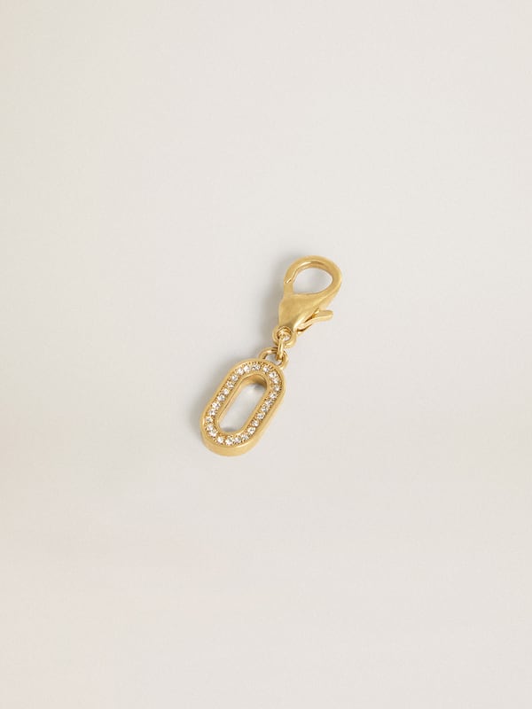 Golden Goose - Letter O charm in gold-colored brass with crystals in 